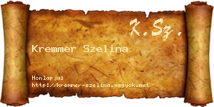 Kremmer Szelina névjegykártya
